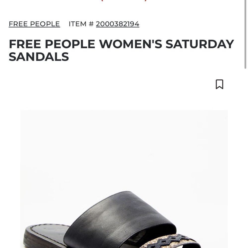 Free People Women's Black Saturday Sandals
